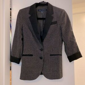French Connection black and white 3/4 sleeve length blazer sz 0
